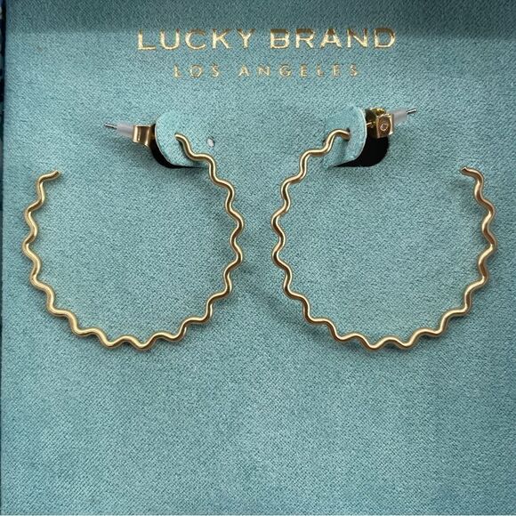 Lucky Brand Squiggle Hoop Earrings NIB - Picture 5 of 5